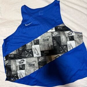 Nike Blue Tank Top with Black and White Graphic